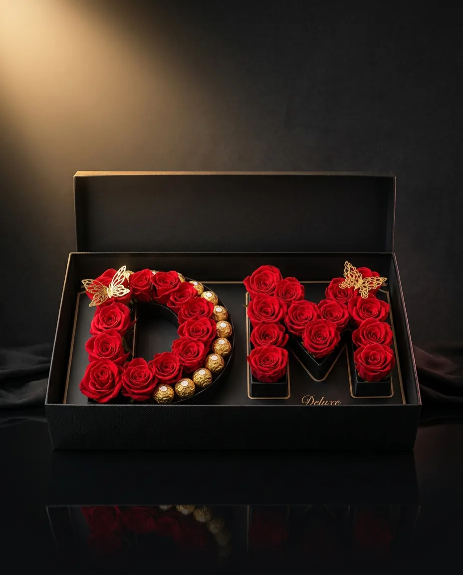 Coffret roses & chocolats
